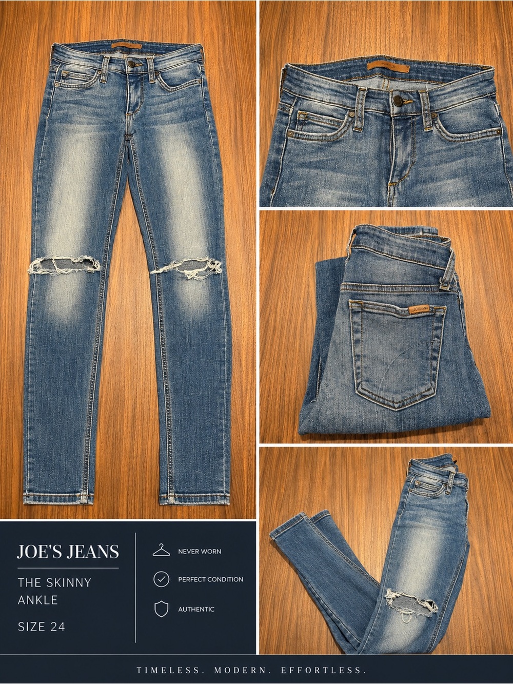 Joe's Jeans Light Blue Skinny Ankle Ripped Denim